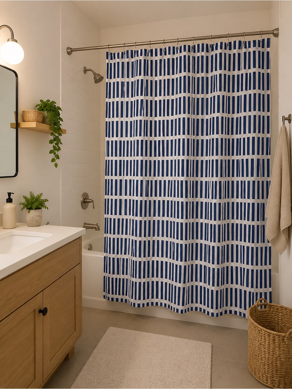Blue Stripe Shower Curtain - Home Bath